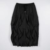 Solid Color Patchwork Ruched Long Skirts NY-3888