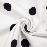 Halterneck Polka Dots Print Two Piece Shorts Set GDSF-Y26ST096