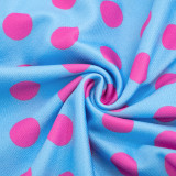 Polka Dots Print Halterneck Romper(With Headscarf) MXBF-J26JP122