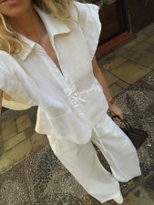 Solid Color Loose Short Sleeve Two Piece Pants Set GZEY-K26291002