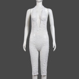 Deep V Neck Backless Fifth Jumpsuit GFRT-32615JBY