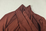 Solid Color Long Sleeve Maxi Dress GJYO-JD305175