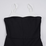 Contrast Color Sling Seventh Jumpsuit GPKJ-MR48664