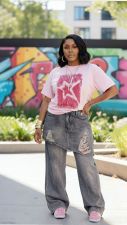 Plus Size Irregular Holes Straight Jeans GYLN-4841