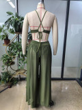 Sexy Tie Up Backless Wide Leg Jumpsuit GHYX-TXY5242