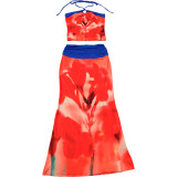 Print Halterneck Vest Long Skirts 2 Piece Set GZJQ-K6S05317A