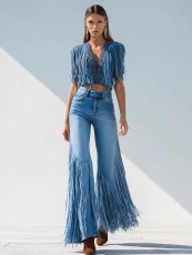 Tassel Straight Jeans YRST-D018