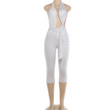 Solid Color Tie Up Backless Ronper XEF-K6Q06471A