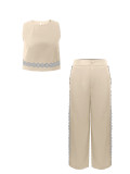 Plus Size Fashion Embroidered Tank Top and Pants Set ZDF-33518