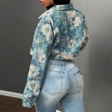 Print Long Sleeve Cardigan Jackets GFRT-42286TBG