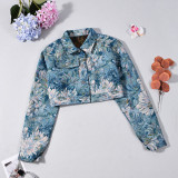 Print Long Sleeve Cardigan Jackets GFRT-42286TBG