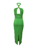 Solid Color Hollow Out Maxi Dress LSD-2755