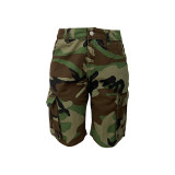 Loose Casual Camouflage Print Denim Shorts LSD-24421