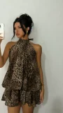 Sleeveless Backless Mesh Mini Dress GWSD-D1995166