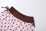 Sleeveless Sling Tank Top Polka Dot Print Skirt Suit GZJQ-K6S06875A