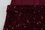 Sequin Patchwork Sling Mini Dress GWSD-D1995142