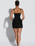 Sequin Patchwork Sling Mini Dress GWSD-D1995142