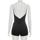 Sleeveless Backless Ruched Romper GDSF-J26RP124