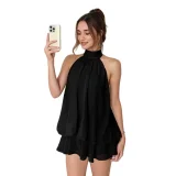Sleeveless Backless Mesh Mini Dress GWSD-D1995166