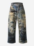 Men's Plus Size Graffiti 3D-Printed Straight-Leg Jeans GYLN-0429
