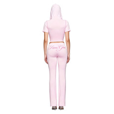 Letter Print Short Sleeve Sport Two Piece Pants Set FOSF-8830