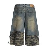 Plus Size Camouflage Patchwork Holes Seventh Jeans GYLN-3071