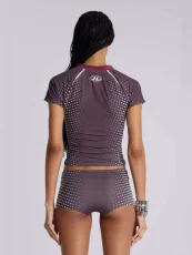 Letter Print Short Sleeve Two Piece Short Set GKYS-2534