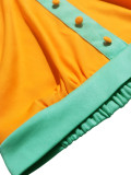 Contrast Color Patchwork Backless Two Piece Pants Set HNIF-ZM025