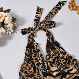 Leopard Print Mesh Backless Tops GYHF-60451TBZ