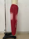 Retro Gradient Holes Wide-leg Seventh Pants LSD-2834