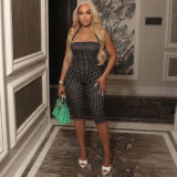 Polka Dots Print Halterneck Seventh Jumpsuit MXBF-J26JP132