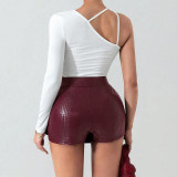 Solid Color Ruffles Mini Skirts GYHF-11759DBM