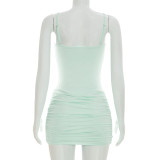 Solid Color Mesh Shawl Top+ Mini Dress 2 Piece Set GSZM-C26DS172