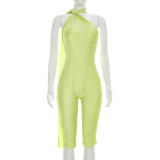 Solid Color Backless Seventh Jumpsuit MXBF-J26JP136