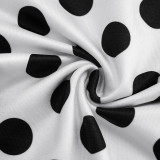Polka Dots Print Halterneck Top Seventh Pants Suit GSZM-C26ST128