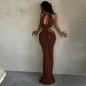 Halterneck Sleeveless Backless Maxi Dress GJYO-JD305261
