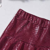 Solid Color Ruffles Mini Skirts GYHF-11759DBM