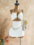 Halterneck Hollow Out Backless Mini Dress(Without Chain) GXIY-K26L2300