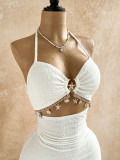 Halterneck Hollow Out Backless Mini Dress(Without Chain) GXIY-K26L2300