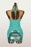 Solid Color Halterneck Tops Skirts 2 Piece Set GXIY-K26L2358