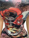 Hot Drill Print Tight Tube Tops Dress GFCF-1468