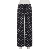 Polka Dots Print Straight Pants GPKJ-MR48759
