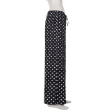 Polka Dots Print Straight Pants GPKJ-MR48759