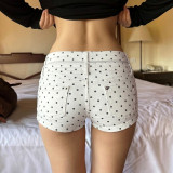 Polka Dots Print Denim Shorts GPKJ-MR48798