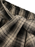 Plaid Print Irregular Half Body Skirt QYMF-N104