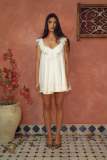 V Neck Loose Lace Nightgown Loungewear Dress QMZF-18015