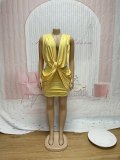 Deep V Neck Sleeveless Ruched Mini Dress SFY-863