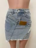 Sexy Denim Irregular Mini Skirts LSD-2769