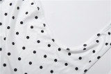 Polka Dots Print Halterneck Fifth Jumpsuit GZJQ-K6Q08075A