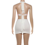 Sleeveless Backless Hollow Out Mini Dress GZJQ-K6D07078A